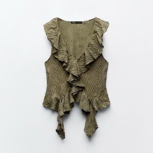 Zara textured ruffled top